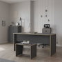 Hanah Home Rms-320-Ax-1 Mesa de Estudio con Tablero de Partículas Recubierto de Melamina, 160x75x144 cm, Antracita y Roble