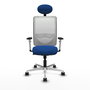 PIQUERAS Y CRESPO Silla de oficina Zulema con mecanismo Sincro, Azul y Blanco