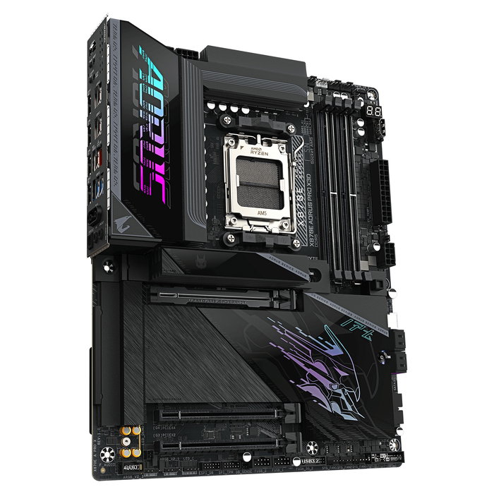 Gigabyte X870E AORUS PRO X3D Placa Base ATX AMD AM5 (D) con Wi-Fi 7, PCIe 5.0, DDR5 9000MHz O.C., 4x M.2, LAN 5GbE, USB 4, para Ryzen 7000/8000/9000 Series