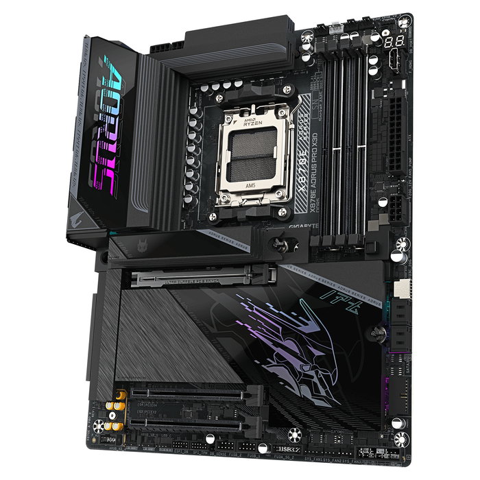 Gigabyte X870E AORUS PRO X3D Placa Base ATX AMD AM5 (D) con Wi-Fi 7, PCIe 5.0, DDR5 9000MHz O.C., 4x M.2, LAN 5GbE, USB 4, para Ryzen 7000/8000/9000 Series