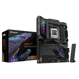 Gigabyte X870E AORUS PRO X3D Placa Base ATX AMD AM5 (D) con Wi-Fi 7, PCIe 5.0, DDR5 9000MHz O.C., 4x M.2, LAN 5GbE, USB 4, para Ryzen 7000/8000/9000 Series