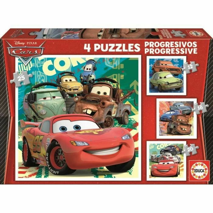 Educa Borrás Puzzle Progresivos Cars 2 (12-16-20-25 piezas)