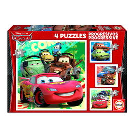 Educa Borras 14942 Puzzle Progresivos Cars 2, 12-16-20-25 Piezas, 4 Puzzles en 1, Edad 3-5 Años