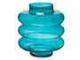 GIFTDECOR Jarrón de Cristal Triple Esfera Achatada Turquesa