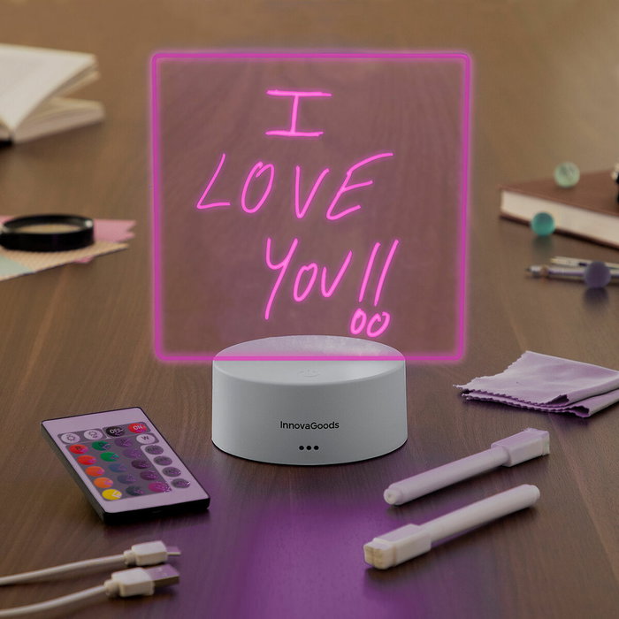 Tablero de Notas y Mensajes LED Lemo InnovaGoods Tablero de Notas y Mensajes LED Lemo InnovaGoods