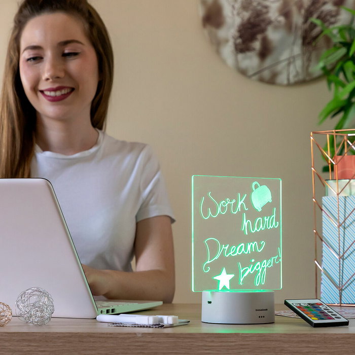 Tablero de Notas y Mensajes LED Lemo InnovaGoods Tablero de Notas y Mensajes LED Lemo InnovaGoods