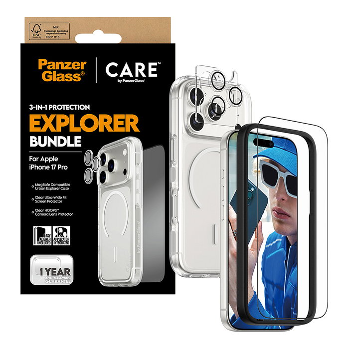 PanzerGlass CARE 3-in-1 Explorer Set para iPhone 17 Pro