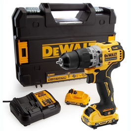 DEWALT Taladro Percutor Sin Escobillas DCD706D2-QW 12V con Motor Brushless y Baterías 2Ah, Ideal para Espacios Reducidos y Trabajos Profesionales