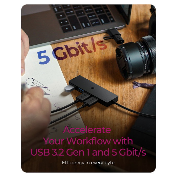 ICY BOX IB-HUB1424-C3 Hub USB de 4 Puertos con Conexión USB-C y USB-A ICY BOX IB-HUB1424-C3 Hub USB de 4 Puertos con Conexión USB-C y USB-A