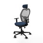 PIQUERAS Y CRESPO Silla de oficina Jorquera con mecanismo Sincro, Azul marino y Gris