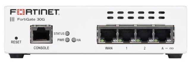 Fortinet FortiGate FG-30G Firewall con 4 puertos GE RJ45 (3 internos, 1 WAN)