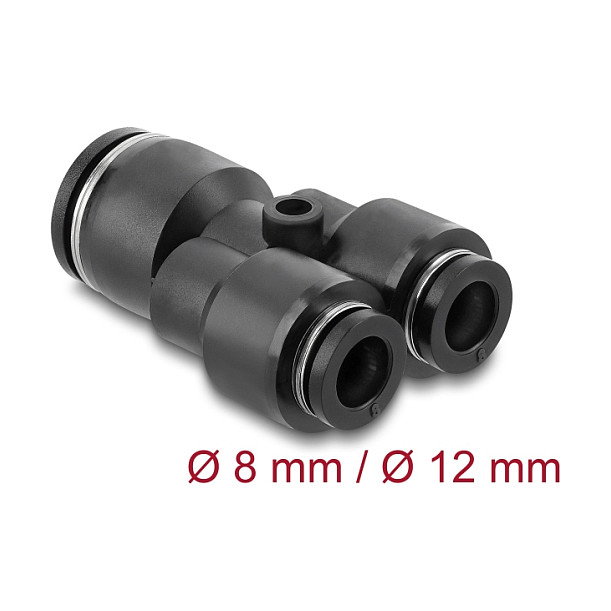 DeLOCK 60753 Conector neumático en forma de Y 2 x 8 mm a 1 x 12 mm
