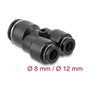 DeLOCK 60753 Conector neumático en forma de Y 2 x 8 mm a 1 x 12 mm