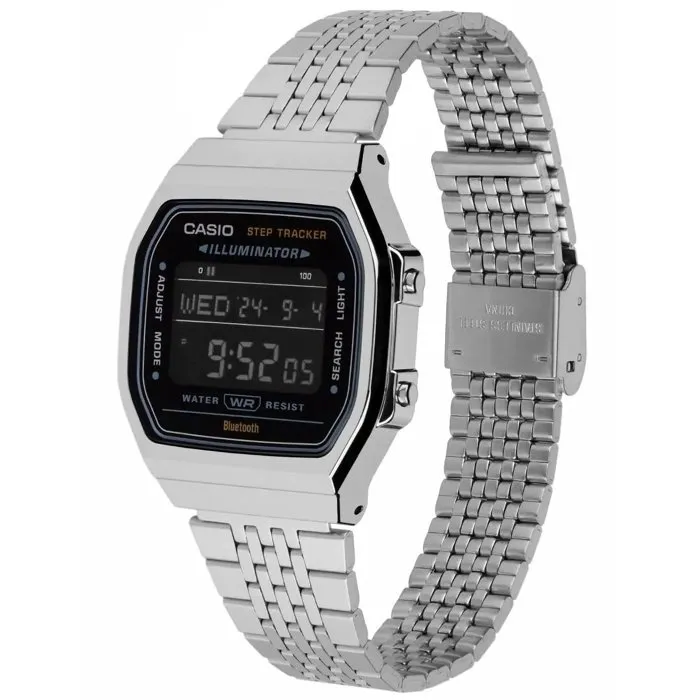 Casio Reloj Inteligente ABL para Hombre, Esfera Plateada y Negra, 38 mm, Acero Inoxidable