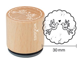 Woodies Sello de madera y caucho palomas 33x30mm