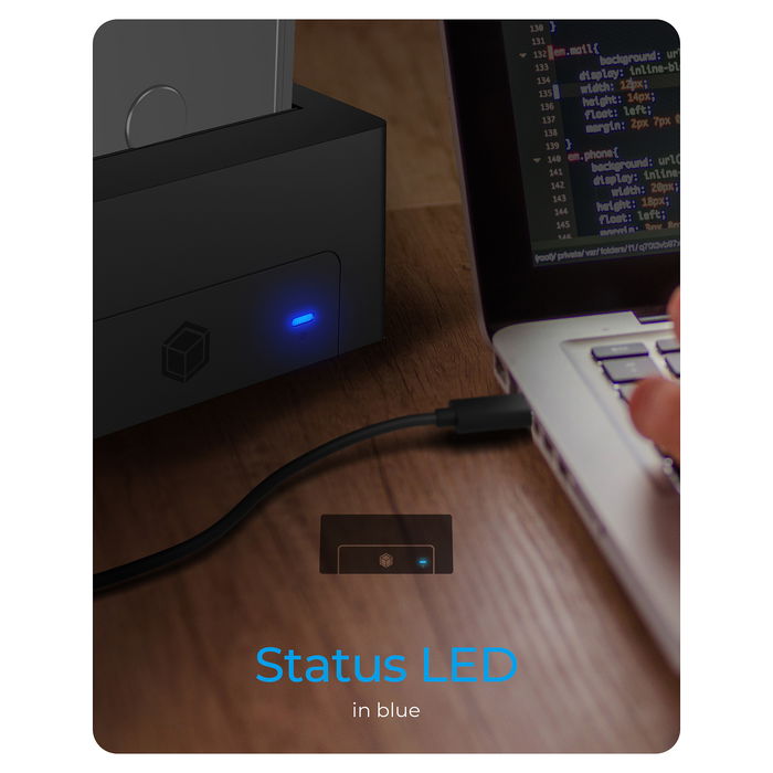 ICY BOX IB-1121-U3 Docking Station para 1x 2.5"/3.5" SATA I/II/III USB 3.2 Gen 1 Negro