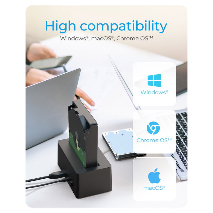 ICY BOX IB-1121-U3 Docking Station para 1x 2.5"/3.5" SATA I/II/III USB 3.2 Gen 1 Negro