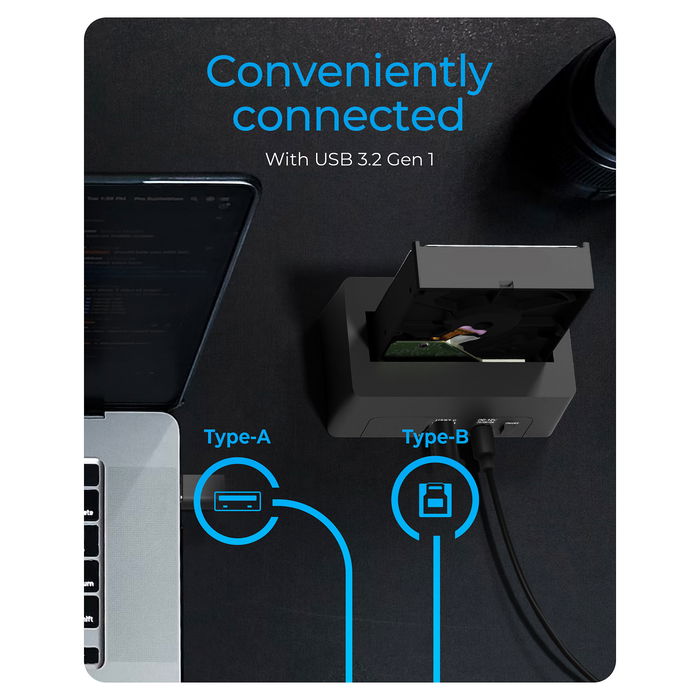 ICY BOX IB-1121-U3 Docking Station para 1x 2.5"/3.5" SATA I/II/III USB 3.2 Gen 1 Negro