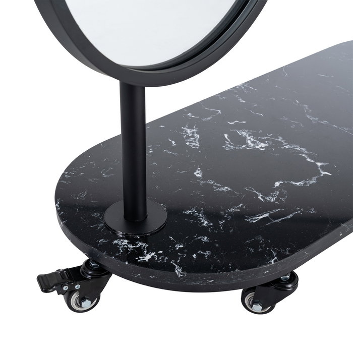 Espejo Recibidor Negro Metal-Mármol 80 X 32 X 175 cm