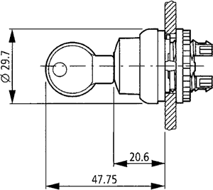 Eaton M22-WRS Schlüsseltaste 216887 de 2 posiciones 0 I mantenedor