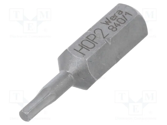 WERA Punta de destornillador hexagonal HEX 2mm 1/4 pulg 25mm WERA Punta de destornillador hexagonal HEX 2mm 1/4 pulg 25mm