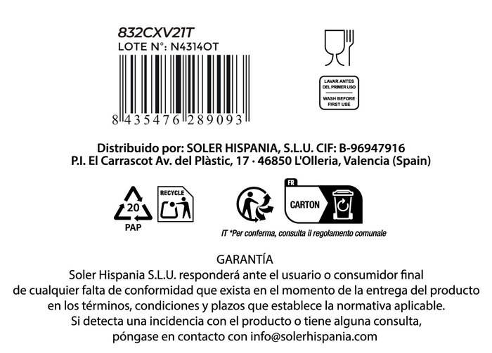 La Mediterranea Copa Spica 320 cc Verde Ø8x17.5 cm (36 Unidades)