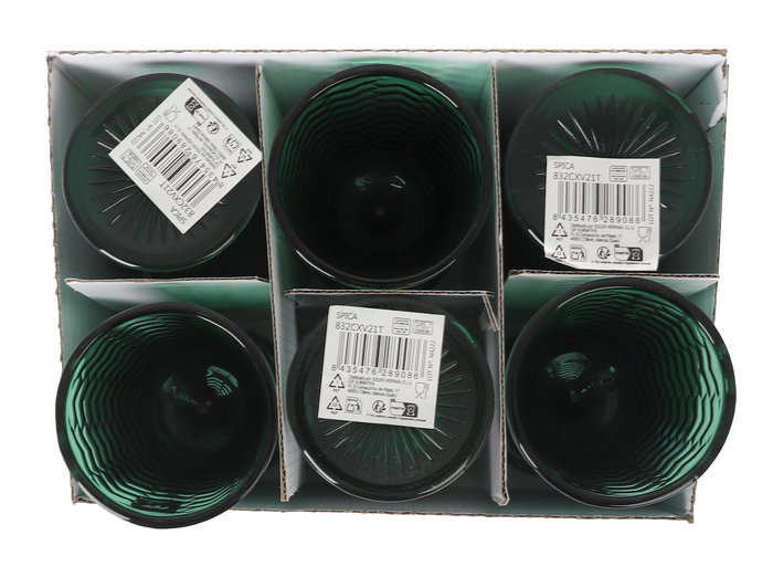 La Mediterranea Copa Spica 320 cc Verde Ø8x17.5 cm (36 Unidades)