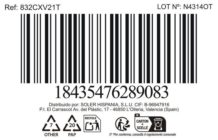 La Mediterranea Copa Spica 320 cc Verde Ø8x17.5 cm (36 Unidades)