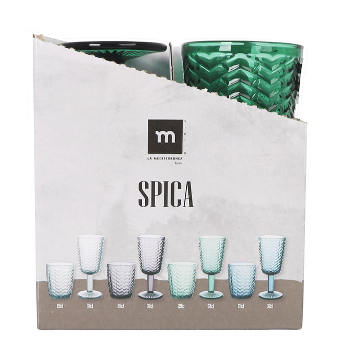 La Mediterranea Copa Spica 320 cc Verde Ø8x17.5 cm (36 Unidades)