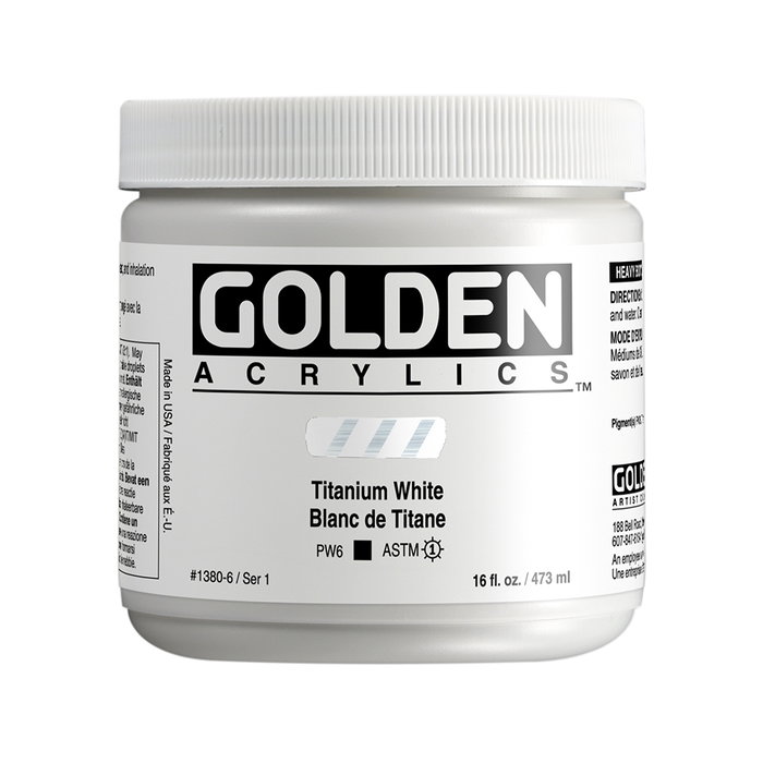 Golden Heavy Body Acrílico Blanco de Titanio 473 ml Golden Heavy Body Acrílico Blanco de Titanio 473 ml