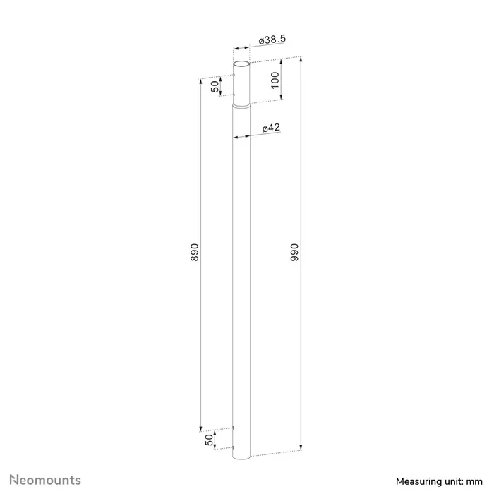 Neomounts ACL25-500BL Columna de Extensión para Soporte de Techo Negro Neomounts ACL25-500BL Columna de Extensión para Soporte de Techo Negro