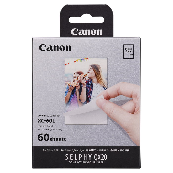 Canon Juego de tinta y papel fotográfico XC-60L, 54 x 85 mm, 60 unidades
