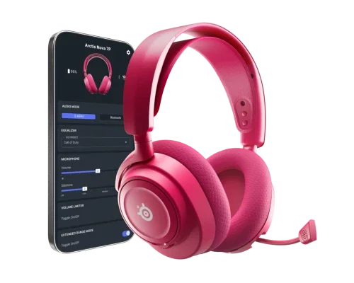 SteelSeries Arctis Nova 7P Gen 2 Auriculares para Juego Inalámbricos Bluetooth con Cancelación de Ruido, Color Magenta