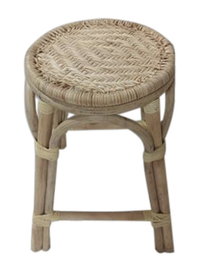 DKD Home Decor Taburete Balines Mimbre y Ratan Natural 37 x 49.5 x 37 cm