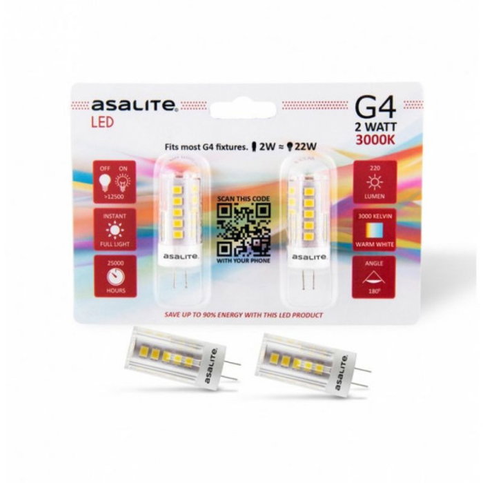 Asalite Bombilla LED G4 2W 220Lm 3000K IP20 [ASAL-0097 Asalite Bombilla LED G4 2W 220Lm 3000K IP20 [ASAL-0097