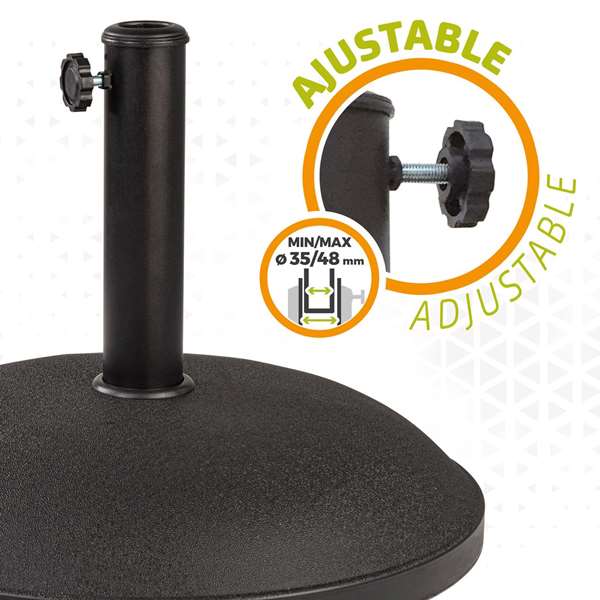 Color Baby Soporte de parasol cemento con ruedas 25 kg tubo 4,8 cm 50x34 cm Acero