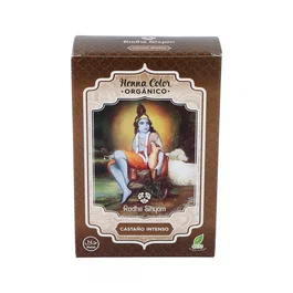 RADHE SHYAM Henna en Polvo Castaño Intenso 100Gr - Tinte Natural para el Cabello, Vegano, Sin Amoniaco