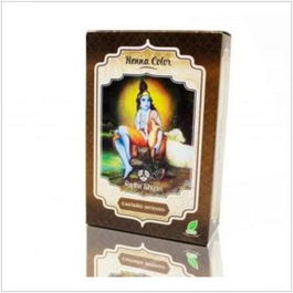 RADHE SHYAM Henna Polvo Castaño Intenso 100Gr Color Tinte Natural para el Pelo Vegano Sin Amoniaco