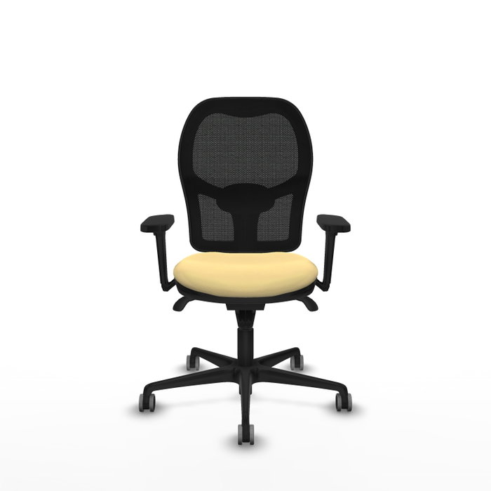 PIQUERAS Y CRESPO Silla de oficina Jorquera con mecanismo Sincro, Crema y Negro
