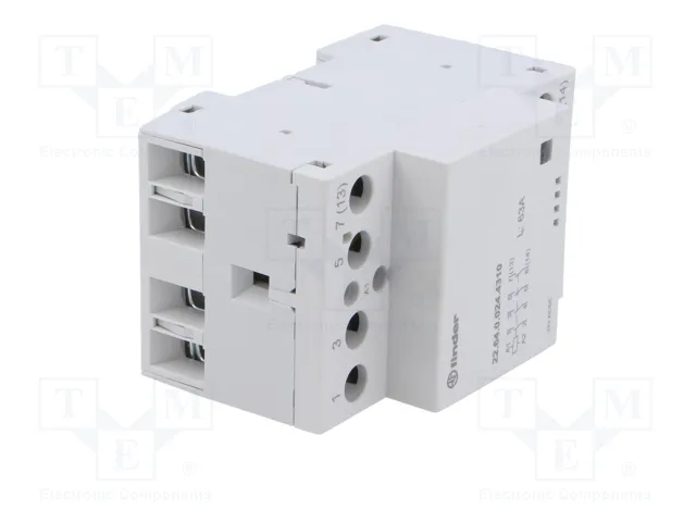 FINDER Contactor 4-polar de instalación 63A 24VAC/24VDC NO x4 IP20 FINDER Contactor 4-polar de instalación 63A 24VAC/24VDC NO x4 IP20