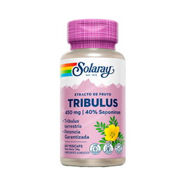 SOLARAY Tribulus 60Cap. Tribulus Terrestris Rico en Saponinas para Síntesis Hormonal Apto Veganos 450mg