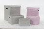 DKD Home Decor Cesta Basicos Set de 5 Rosa Plateado 36 x 50 x 44 cm