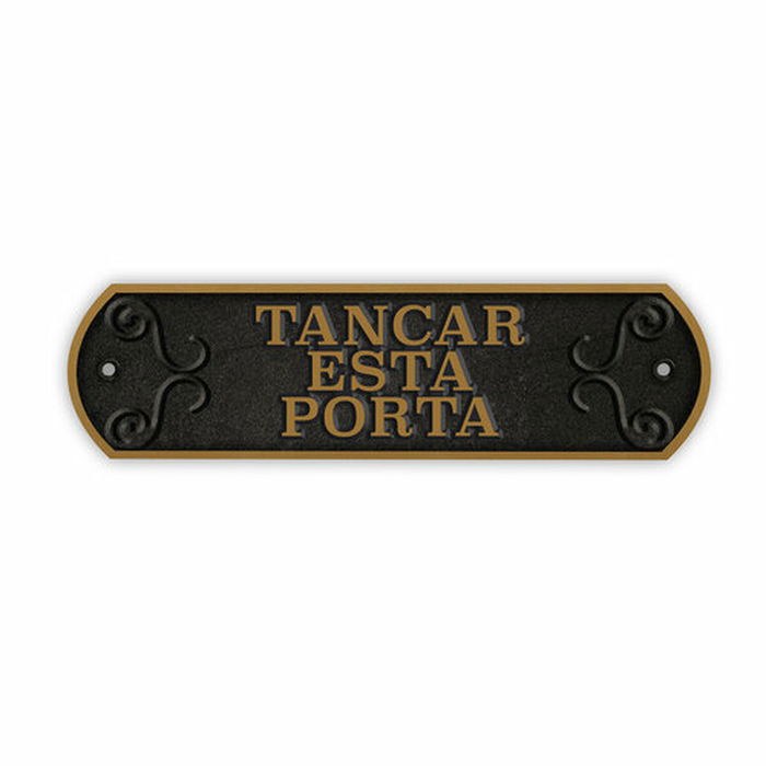 Placa Magnet & Steel Tancar Esta Porta 24 x 7,2 cm Placa Magnet & Steel Tancar Esta Porta 24 x 7,2 cm