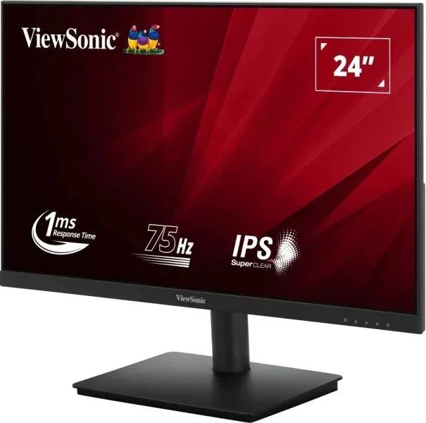 ViewSonic VA240-H-2 Monitor LED IPS 24" FHD (1920x1080) 75Hz 1ms Flicker-Free con HDMI y VGA, Negro