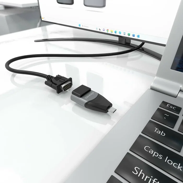 Aisens Adaptador USB-C a VGA Aluminio Gris A109-0863