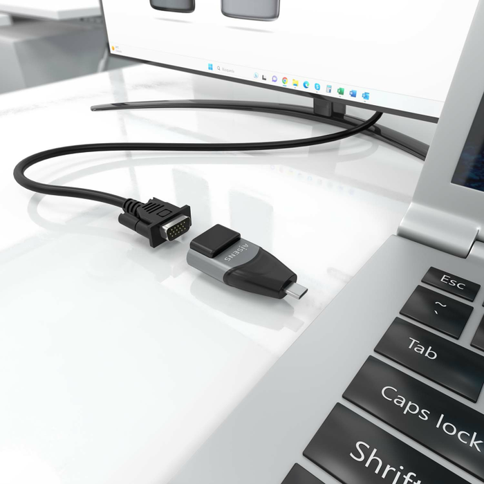 Aisens Adaptador USB-C a VGA Aluminio Gris A109-0863 Aisens Adaptador USB-C a VGA Aluminio Gris A109-0863