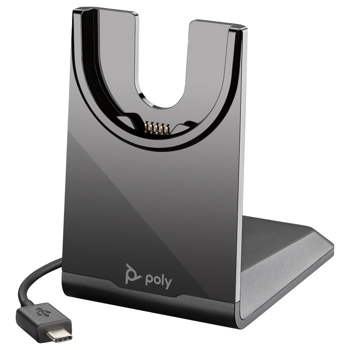 Poly Base de carga USB-C para auriculares Voyager Focus 2 y Voyager 4300, soporte de recarga, negro