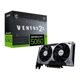 MSI GeForce RTX 5060 VENTUS 2X OC 8GB GDDR7 128-bit Tarjeta Gráfica - NVIDIA, PCIe 5.0 x16, 2 Ventiladores, Overclock, HDMI 2.1b, DisplayPort 2.1b