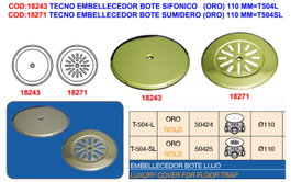 TECNO Embellecedor Bote Sifónico Oro 110 mm T504L