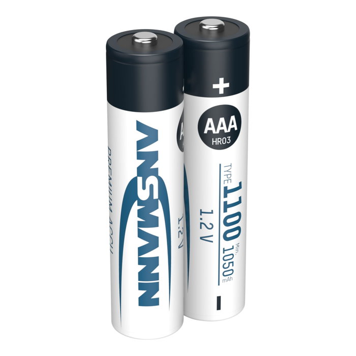 Ansmann Pilas recargables NiMH 1100 Micro AAA 1050 mAh (2 unidades) Ansmann Pilas recargables NiMH 1100 Micro AAA 1050 mAh (2 unidades)